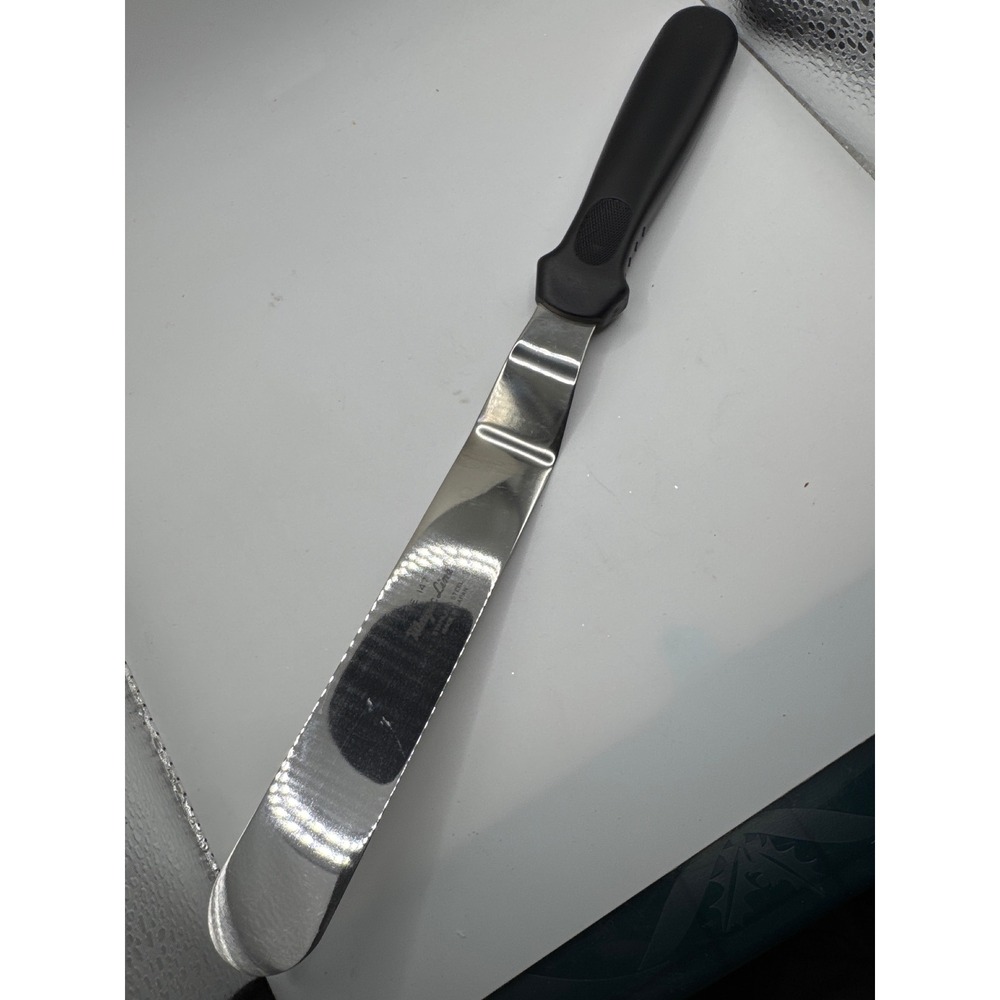 Magic Line TE-147 Offset Spatula Stainless Steel Japan Black Handle 12.5 inch